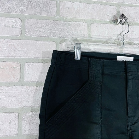 Frame Denim Trapunto Zip Cuff Cotton Blend Trousers in Washed Black Size 30 - Picture 4 of 9
